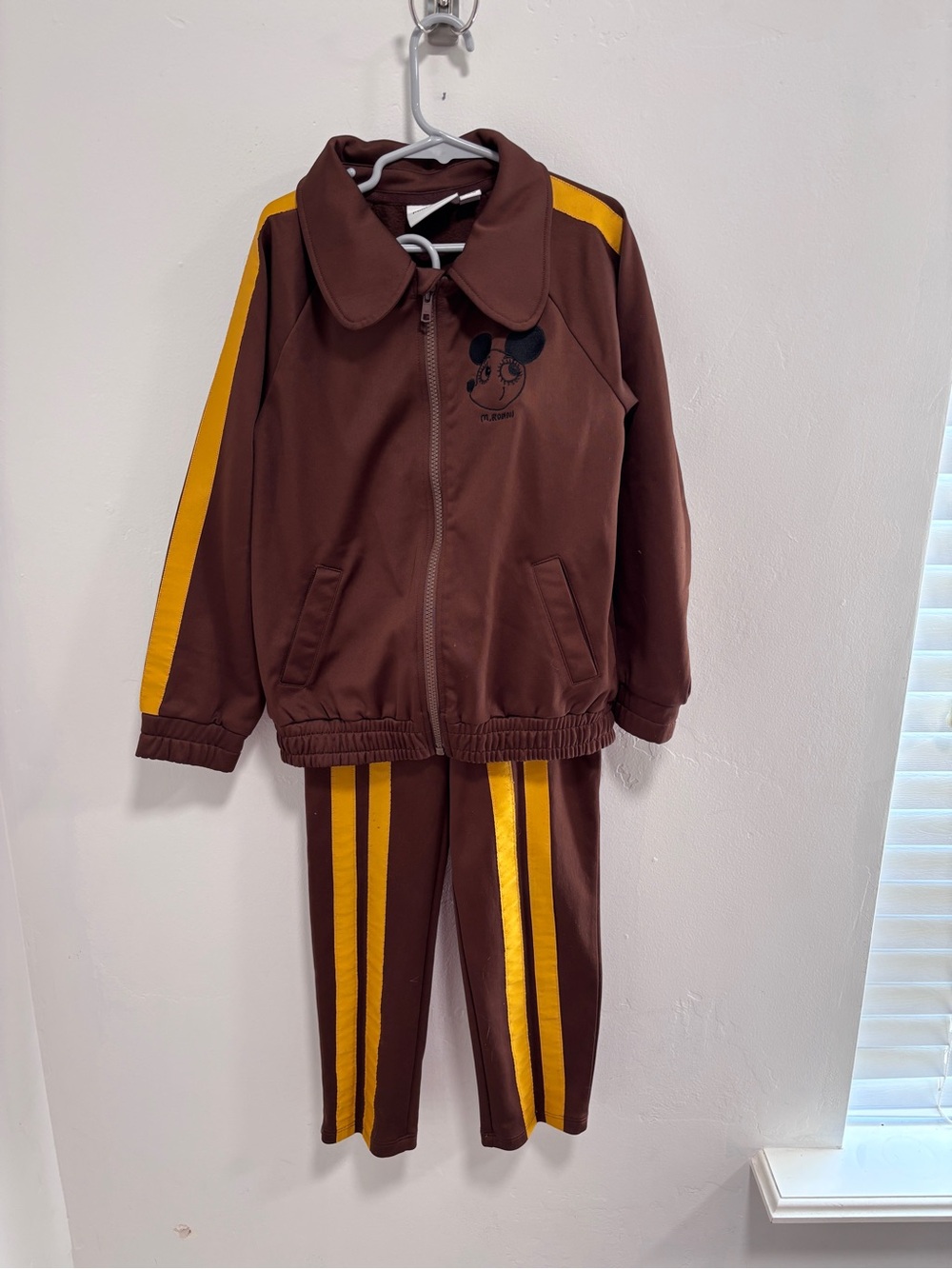 Mini Rodini Brown Kids Jacket with Crew Neck